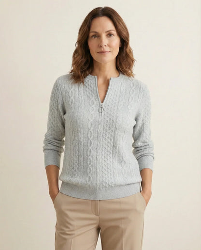 Frida | Suéter De Punto Trenzado Con Cremallera
