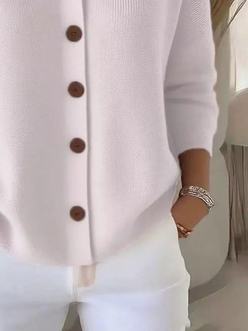 Mila | Klassiek gebreid vest met knopen