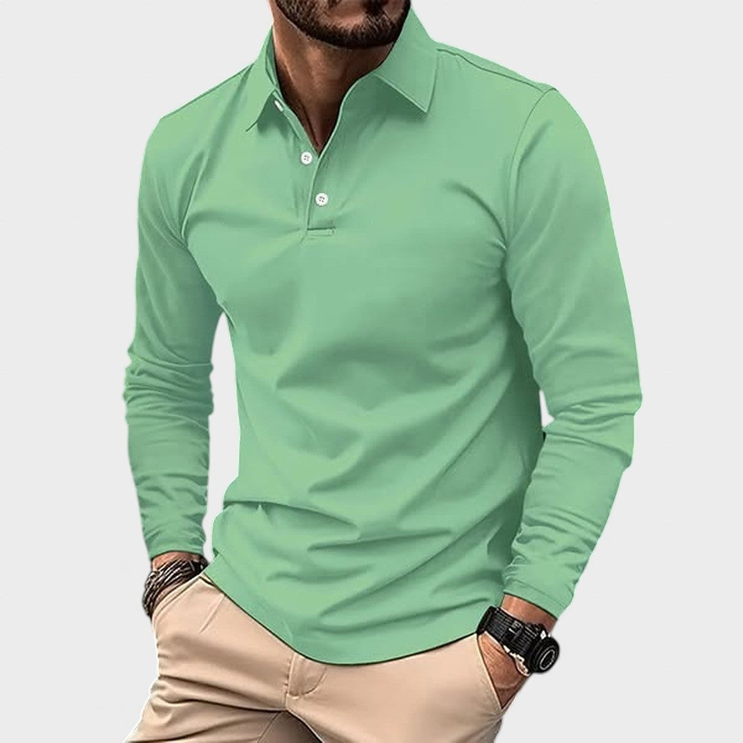 Guillermo™ | Polo décontracté à manches longues vert