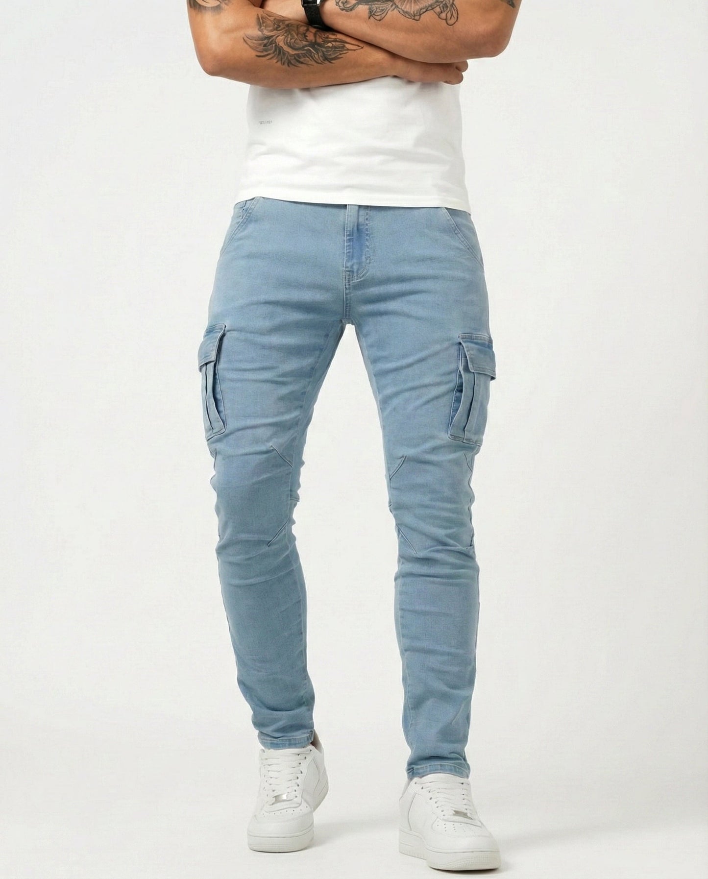 Pantalon cargo élastique