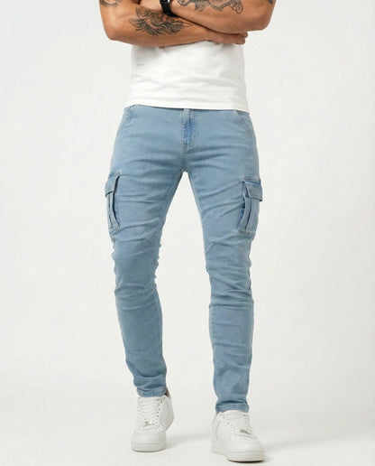Pantalon cargo élastique