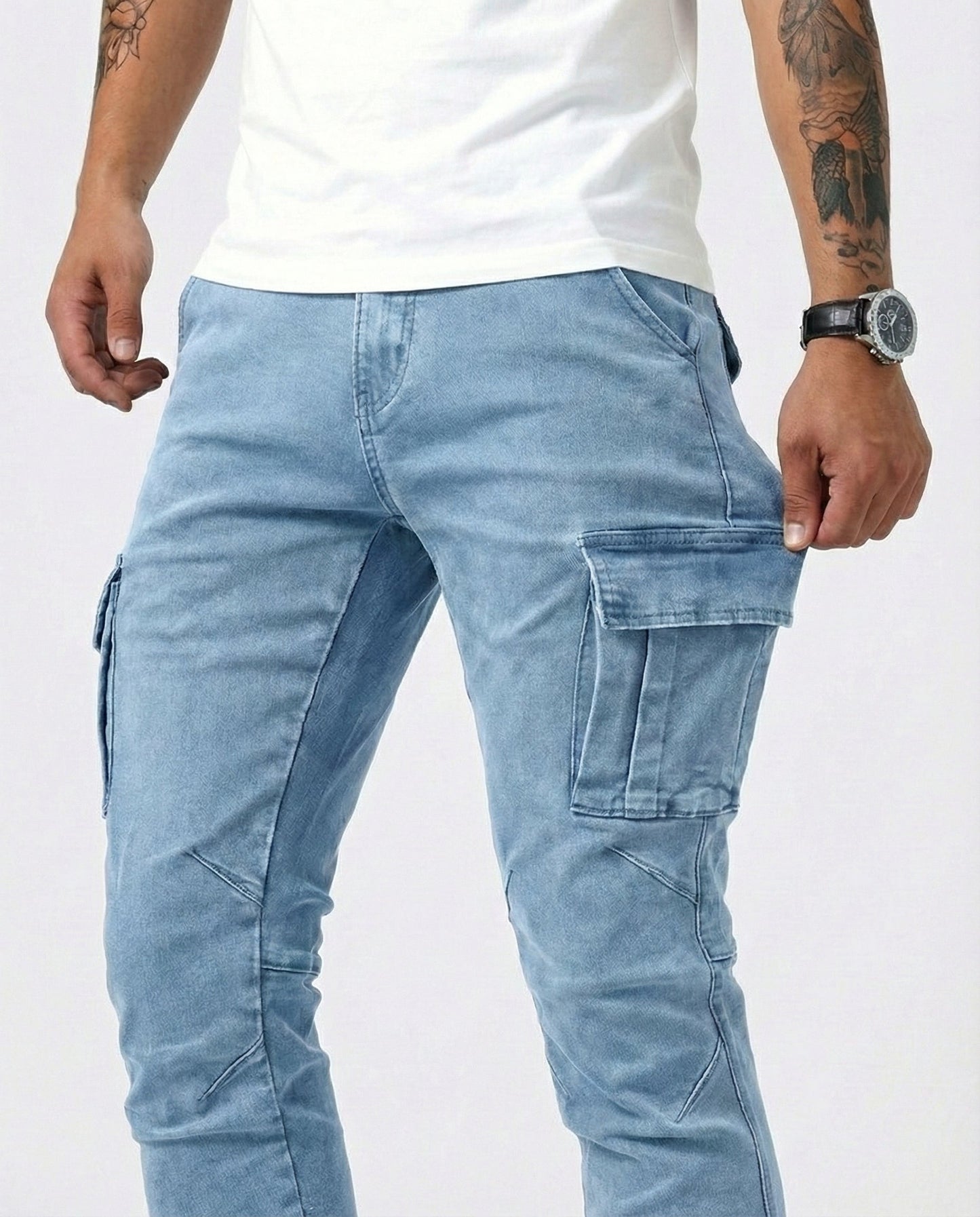 Pantalon cargo élastique