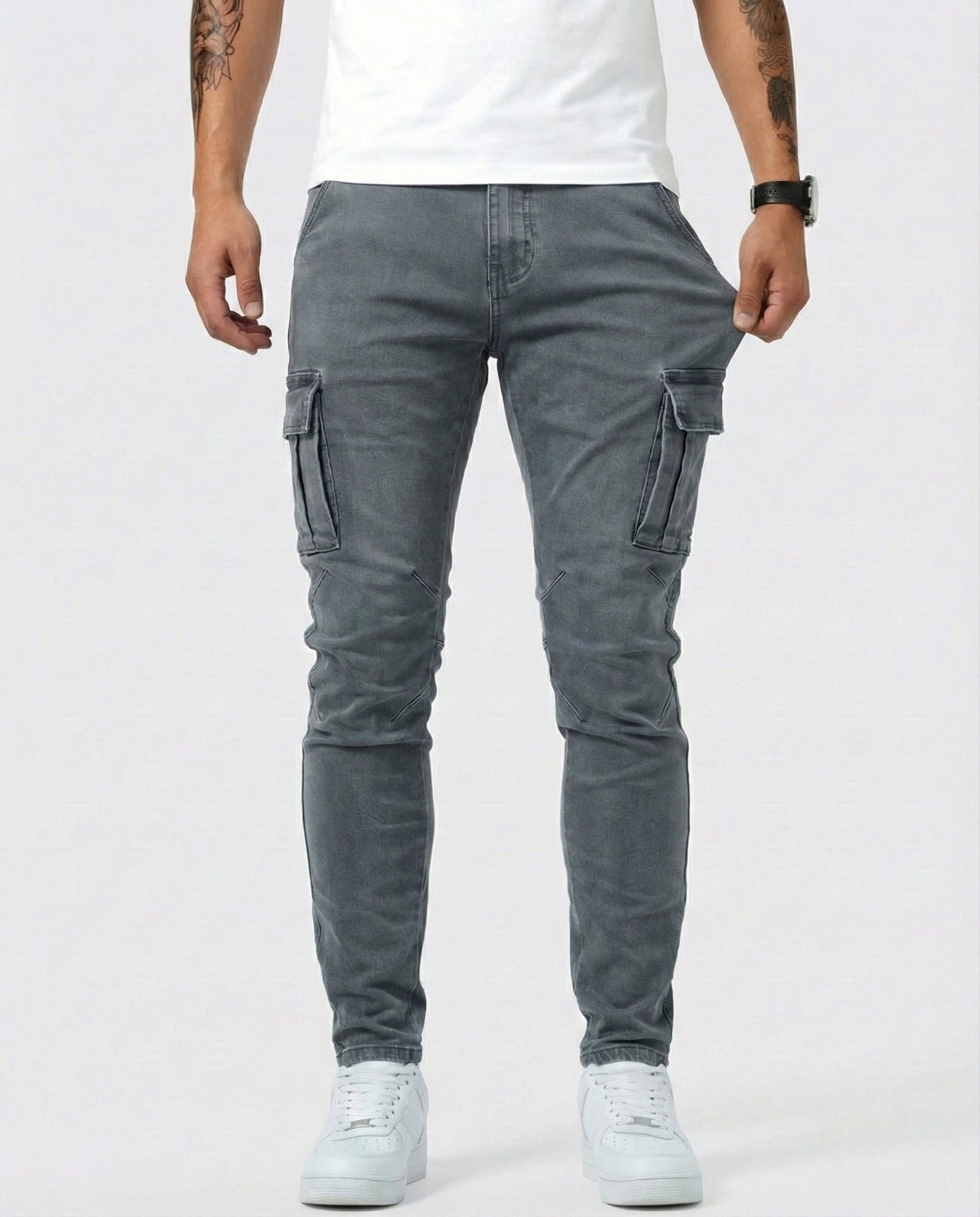 Pantalon cargo élastique
