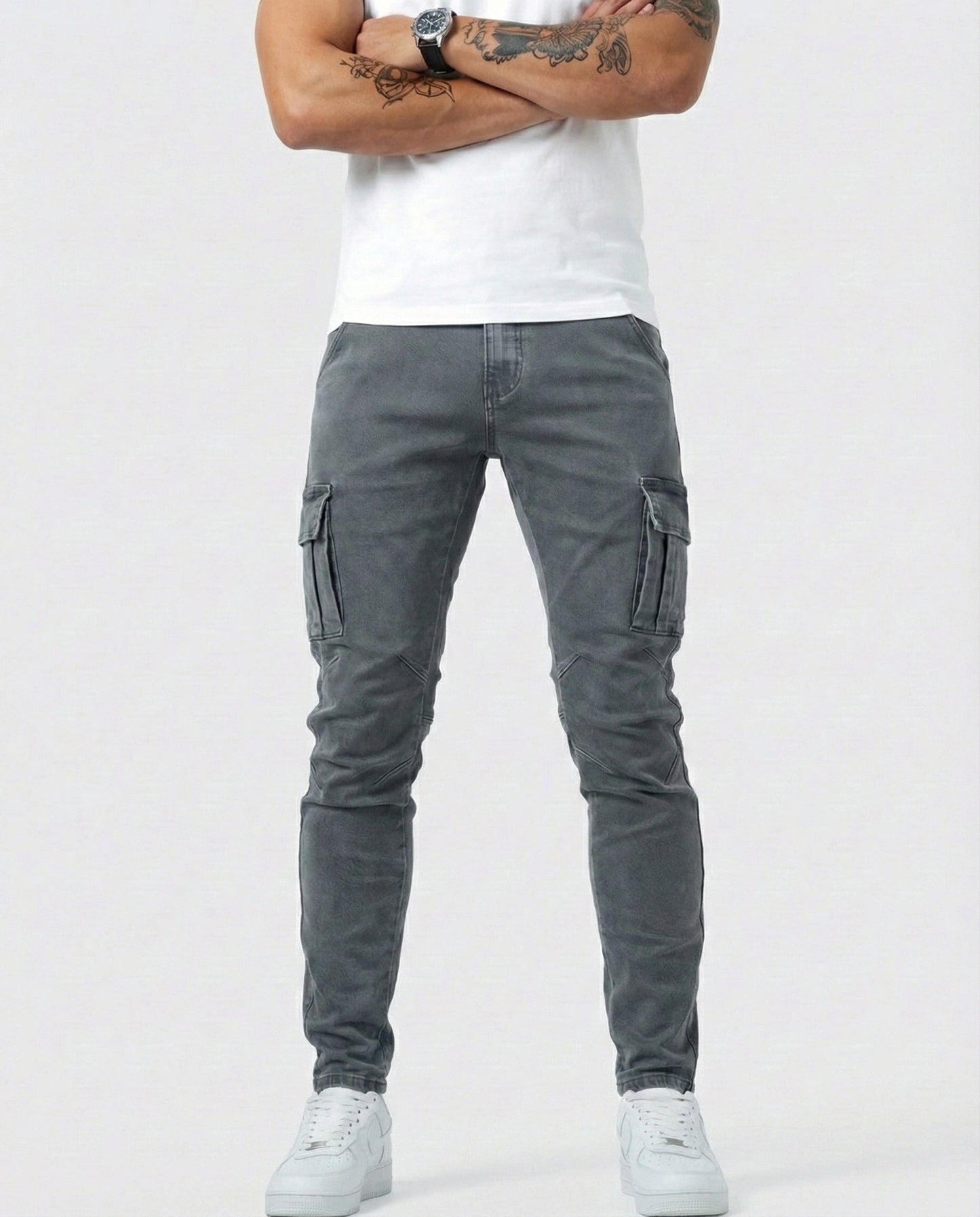 Pantalon cargo élastique