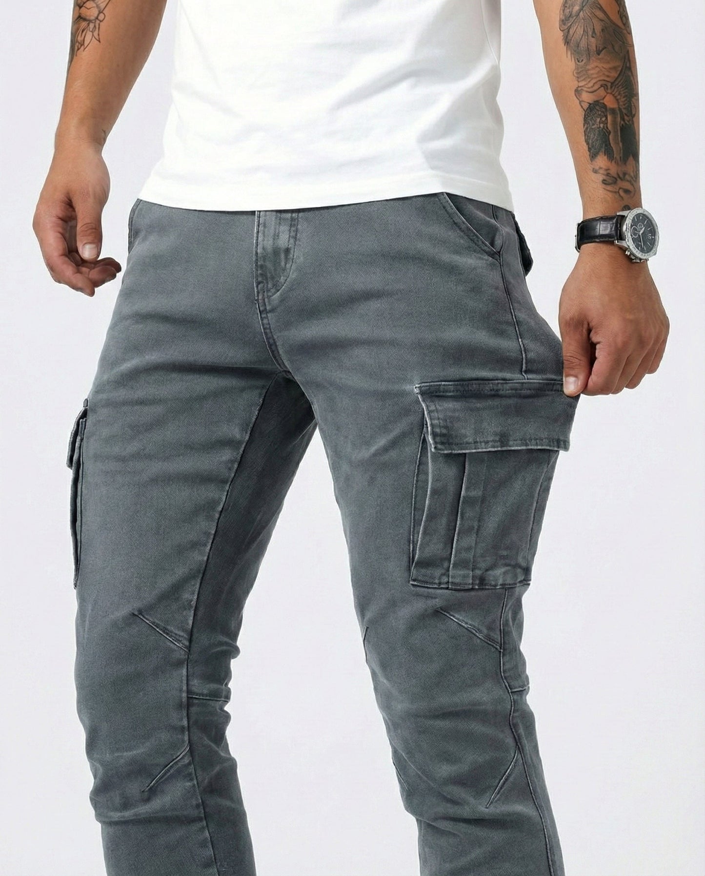Pantalon cargo élastique