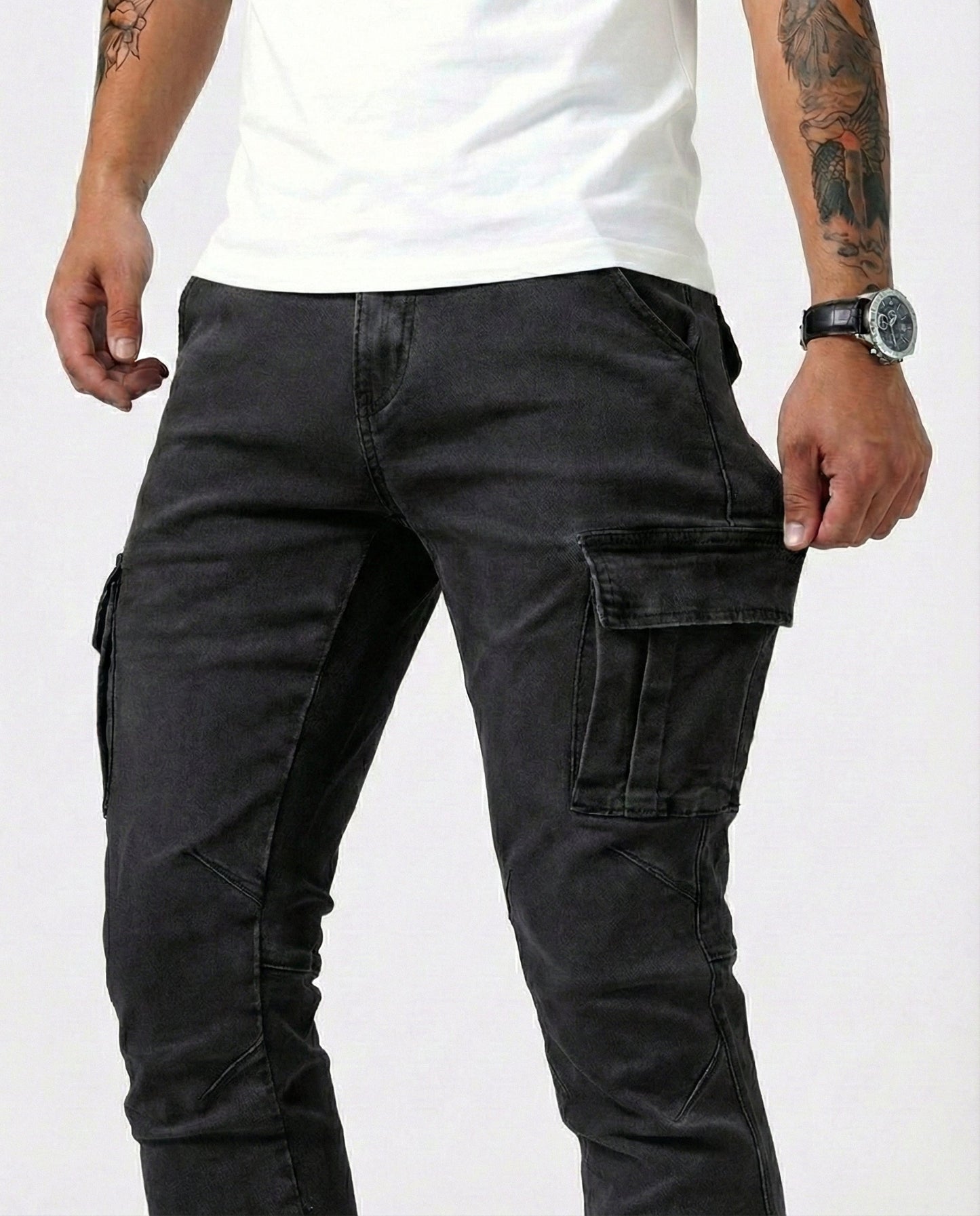 Pantalon cargo élastique