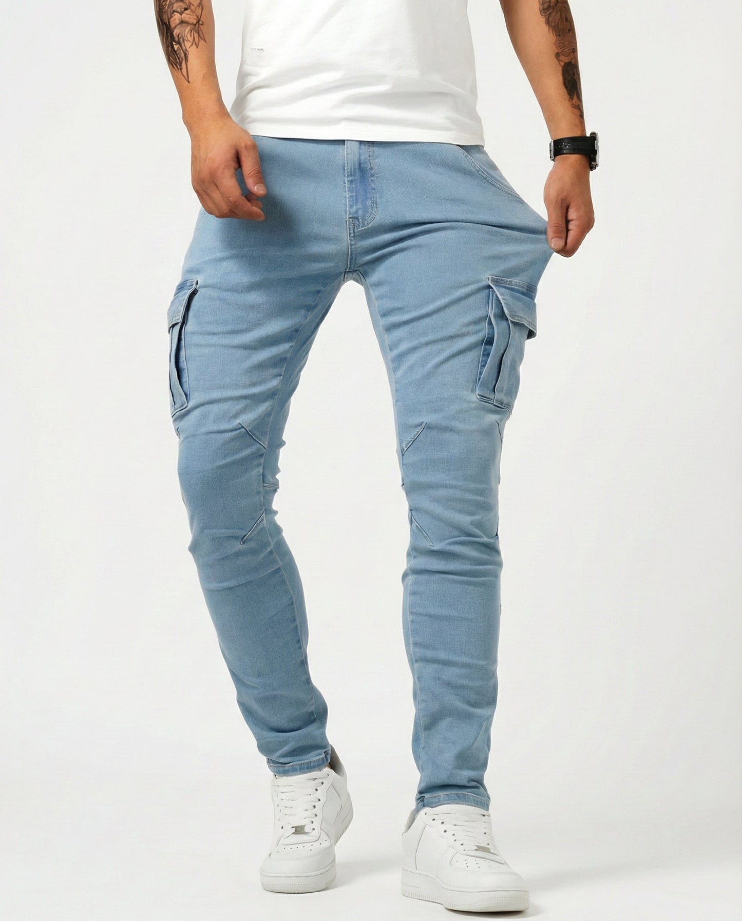 Pantalon cargo élastique
