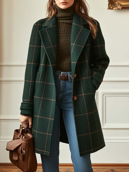Santoro™ | MANTEAU À CARREAUX CORALIE