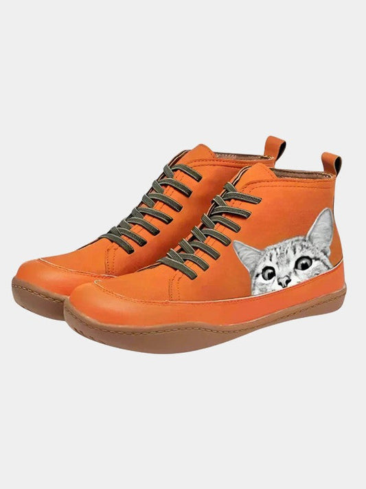 Mina | Bottines en Cuir Style Félin