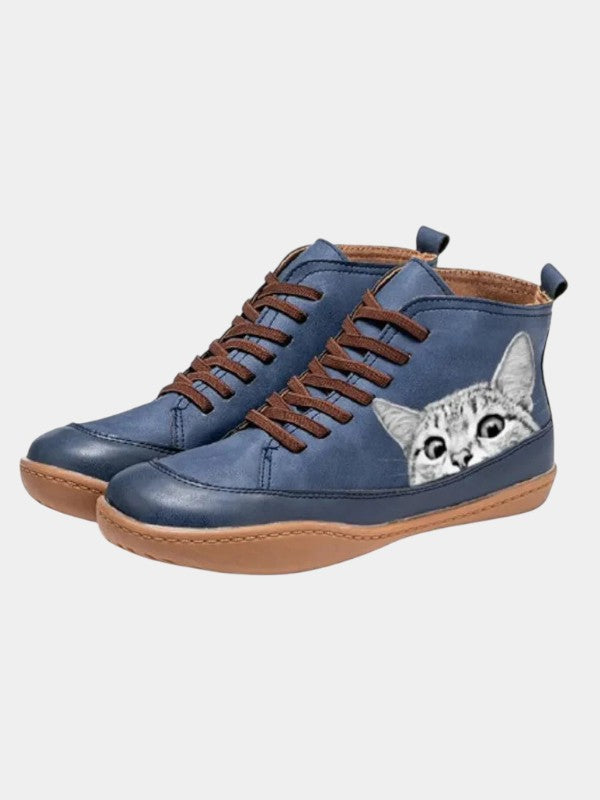 Mina | Botines de Cuero con Estilo Felino