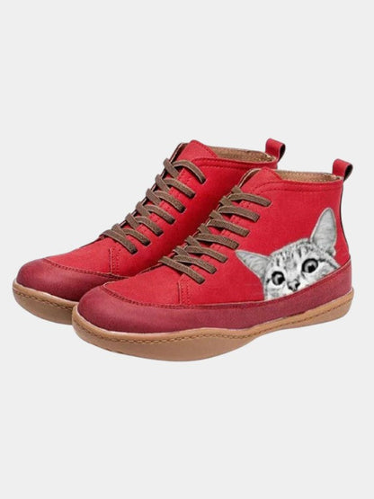 Mina | Botines de Cuero con Estilo Felino