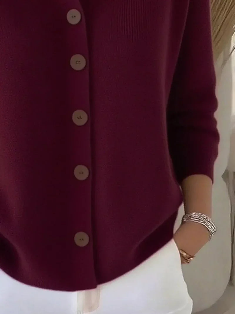Mila | Klassiek gebreid vest met knopen