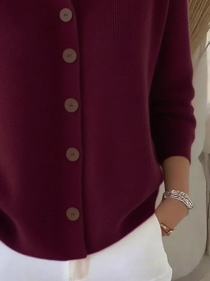 Mila | Klassiek gebreid vest met knopen