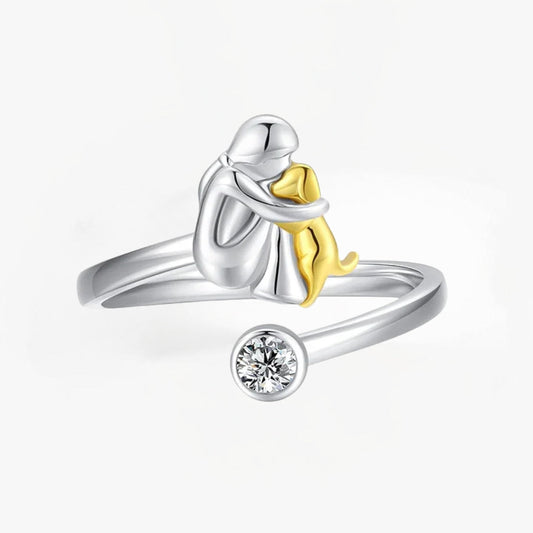 Coquelicot | Bague avec un motif de chien