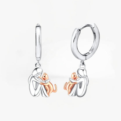 Lily™ - Boucles d'oreilles Icône Chat (Fermeture Ronde)