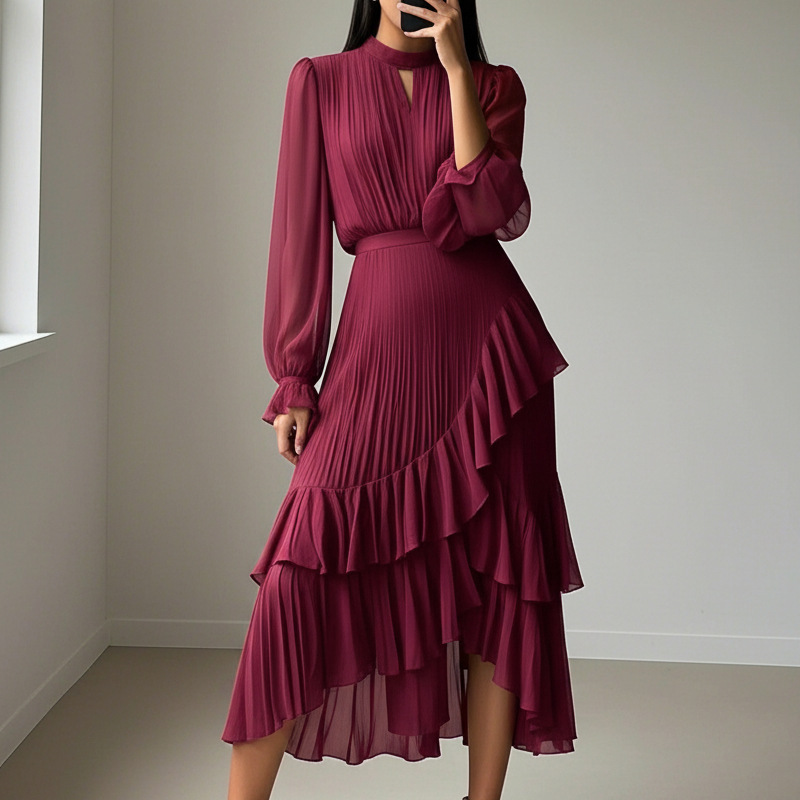 Helena - Robe midi plissée