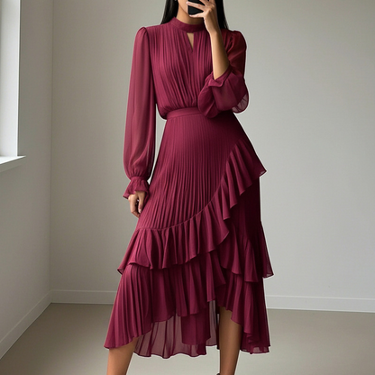 Helena - Robe midi plissée
