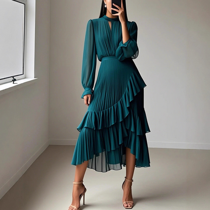 Helena - Robe midi plissée