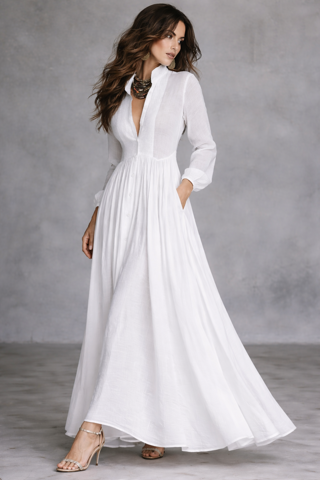 Regina™ | Jurk met V-hals