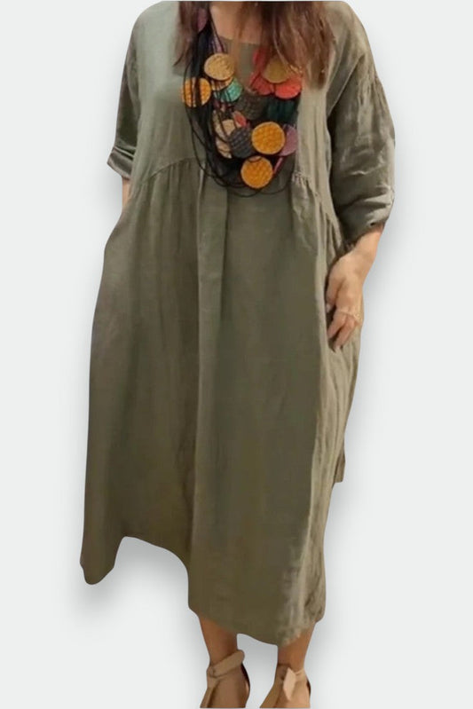 MANDIRA | Robe en coton et lin